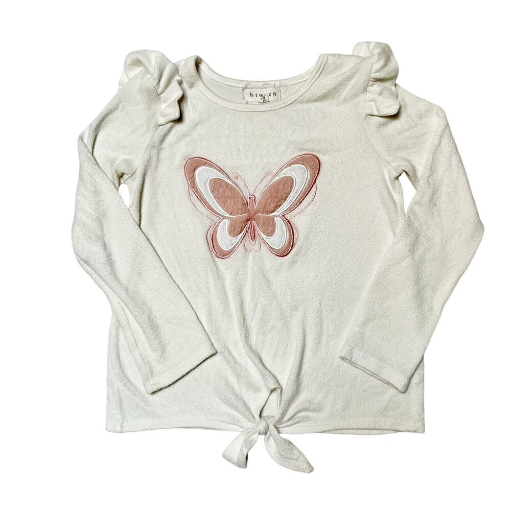 Btween Butterfly Ruffle Shirt Size 7